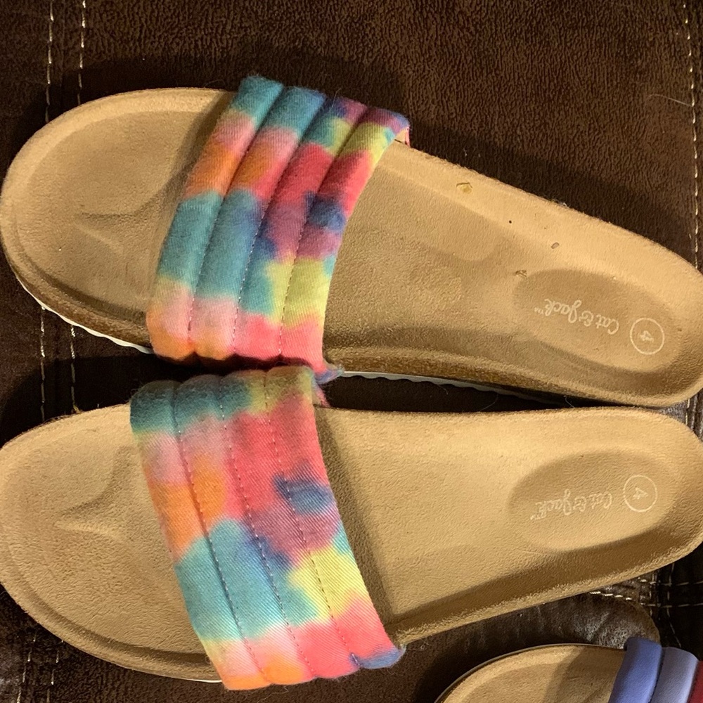 Cat & Jack Colorful Kids Slide Sandals sz 4